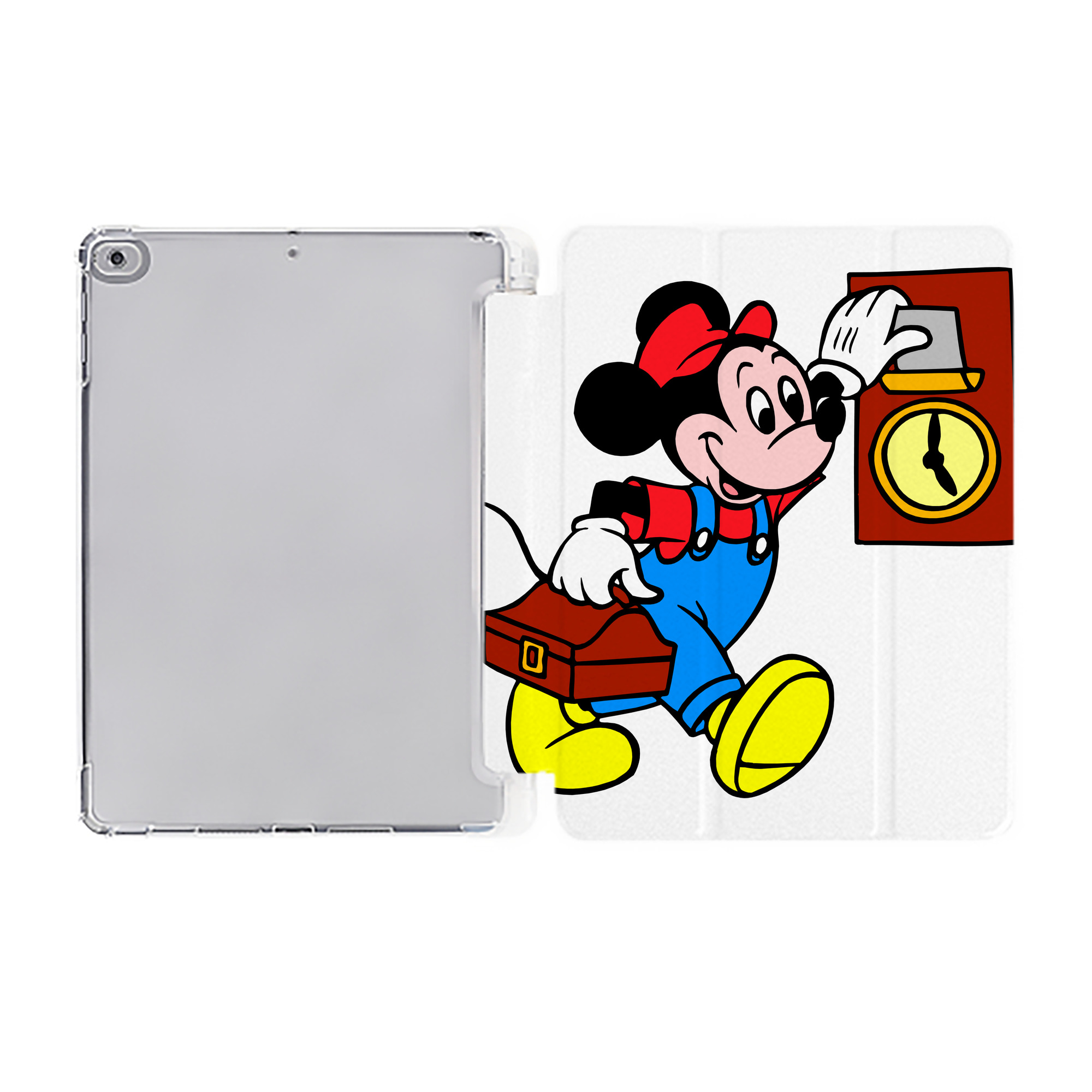 （画像用） ミッキーマウス Mickey Mouse IPad ケース ペン収納付き 三つ折りスタンド PUレザー×シリコン 対応機種9.5/10.5/10.9インチ